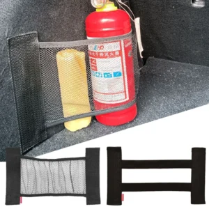 car-back-rear-trunk-elastic-mesh-fixed-straps-car-interior-organizer-extinguisher-storage-net-seat-back-fixing-bag-car-accessory
