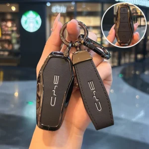 Car Key Case for BYD Atto 3 Han EV Dolphin 4 Buttons Remote Control Protect Cover Auto Keyain Car Accessories